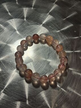 Handcrafted Pink Crystal Bead Stretch Bracelet